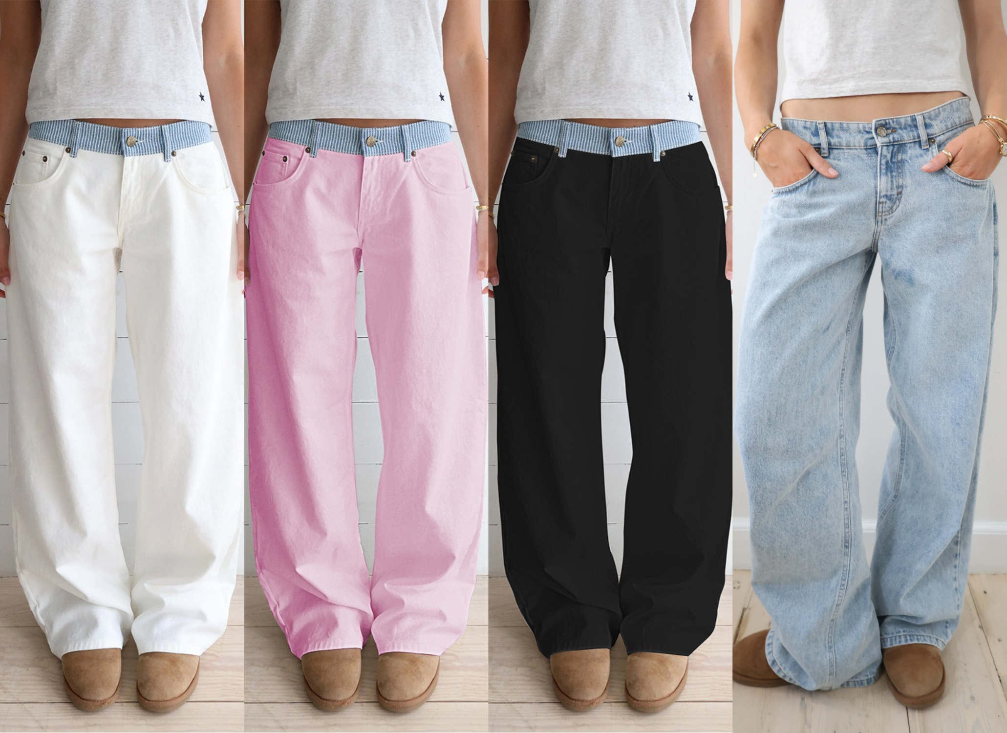 Adjustable Wide Leg Jeans (Buy 2 Free Shipping)