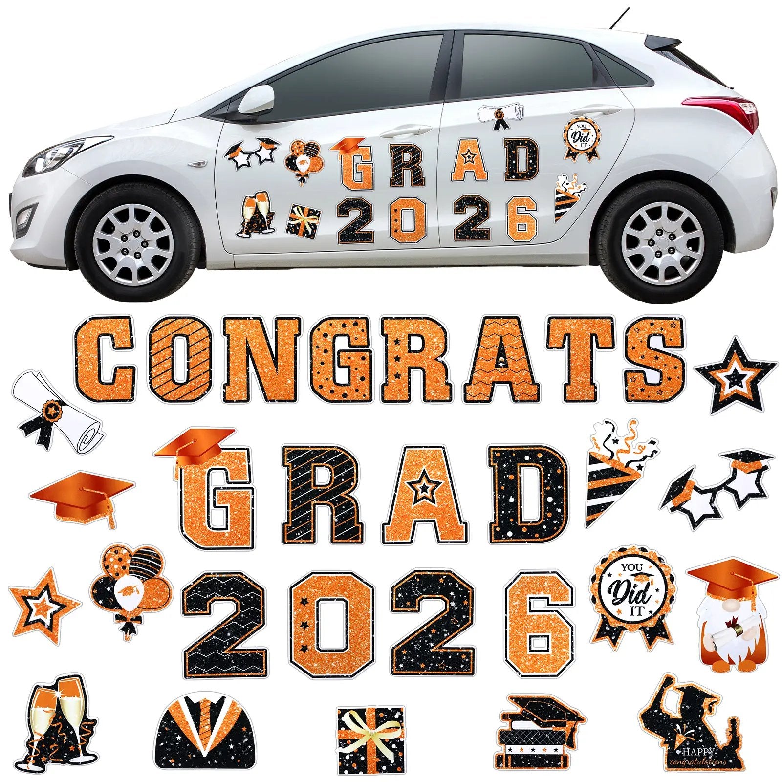 2026 Grad Magnets – 30Pcs Set for Celebration Decor🧲(Cars, Fridges & More)