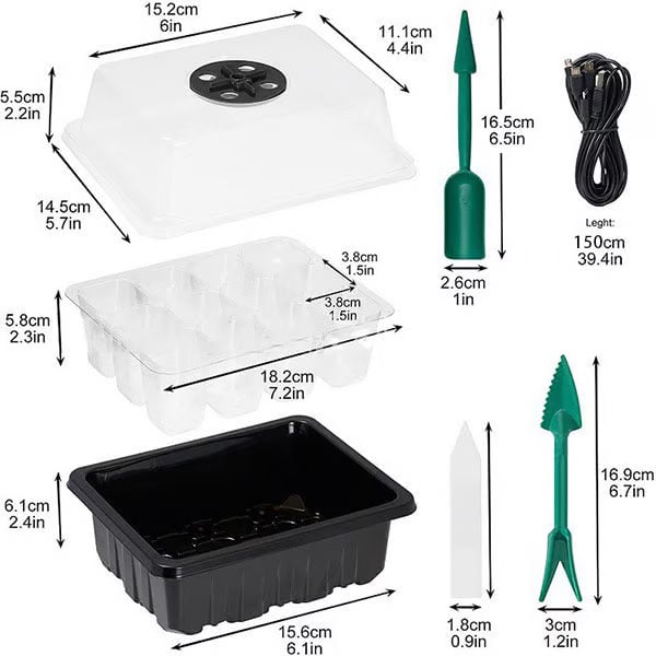Seed Starter Trays with Grow Light