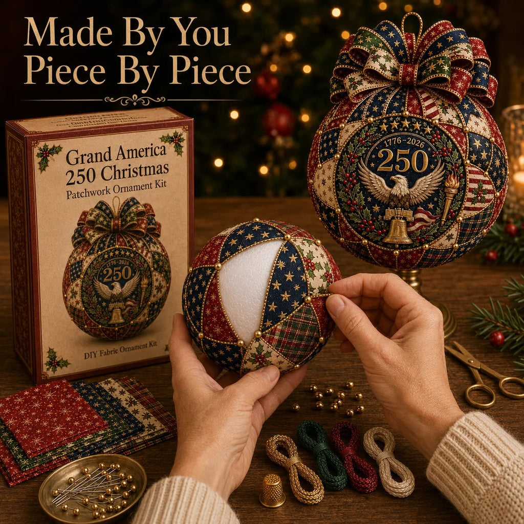 ❤️Beginner-Friendly🎄 USA 250th Anniversary Christmas Patchwork Ornament DIY Kit