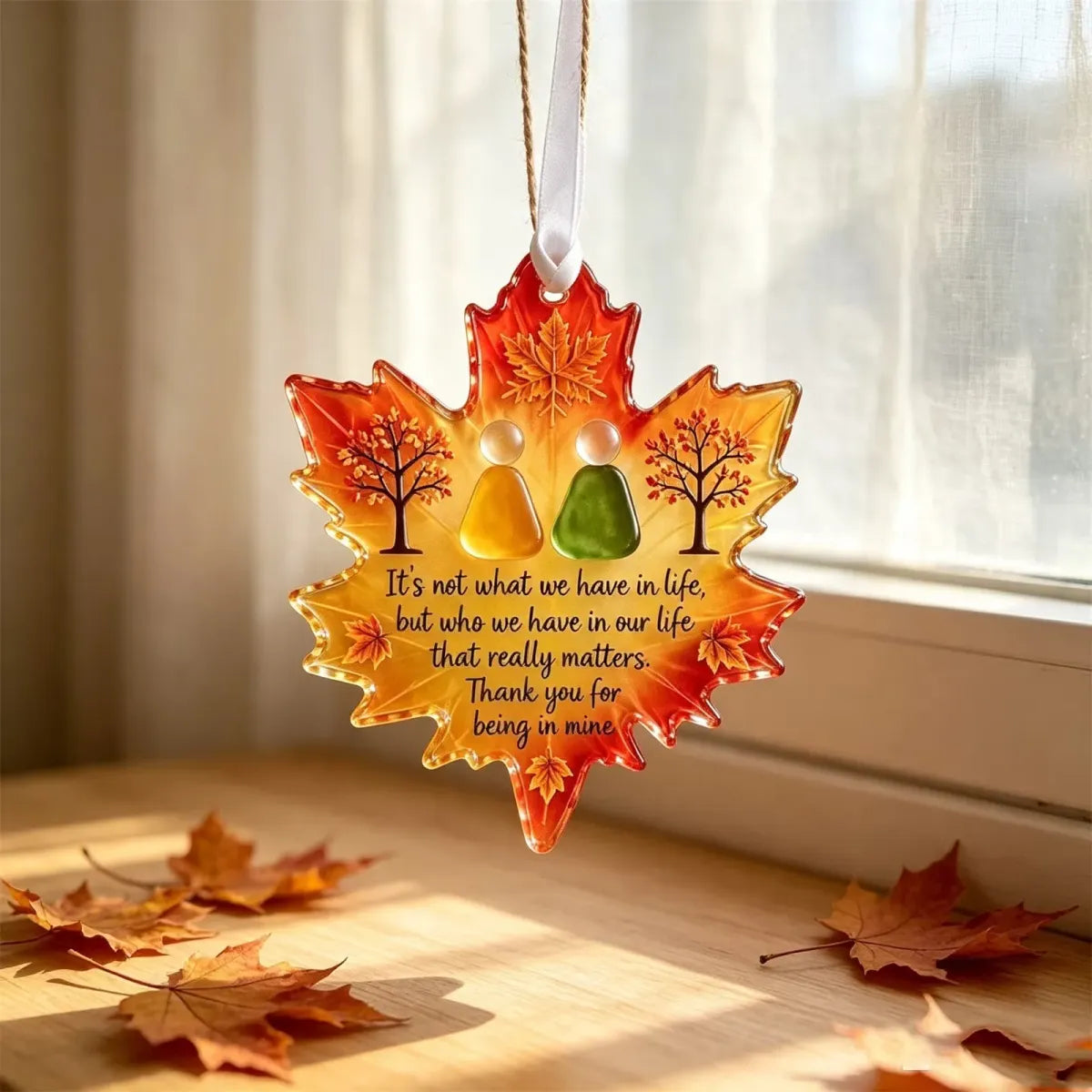 Maple Leaf Friendship Sea Glass Keepsake