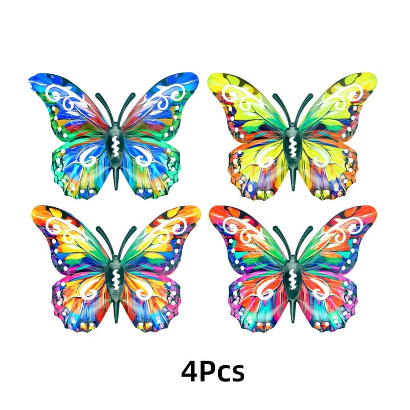 A complete set! 4PcsButterfly Metal WallDecor
