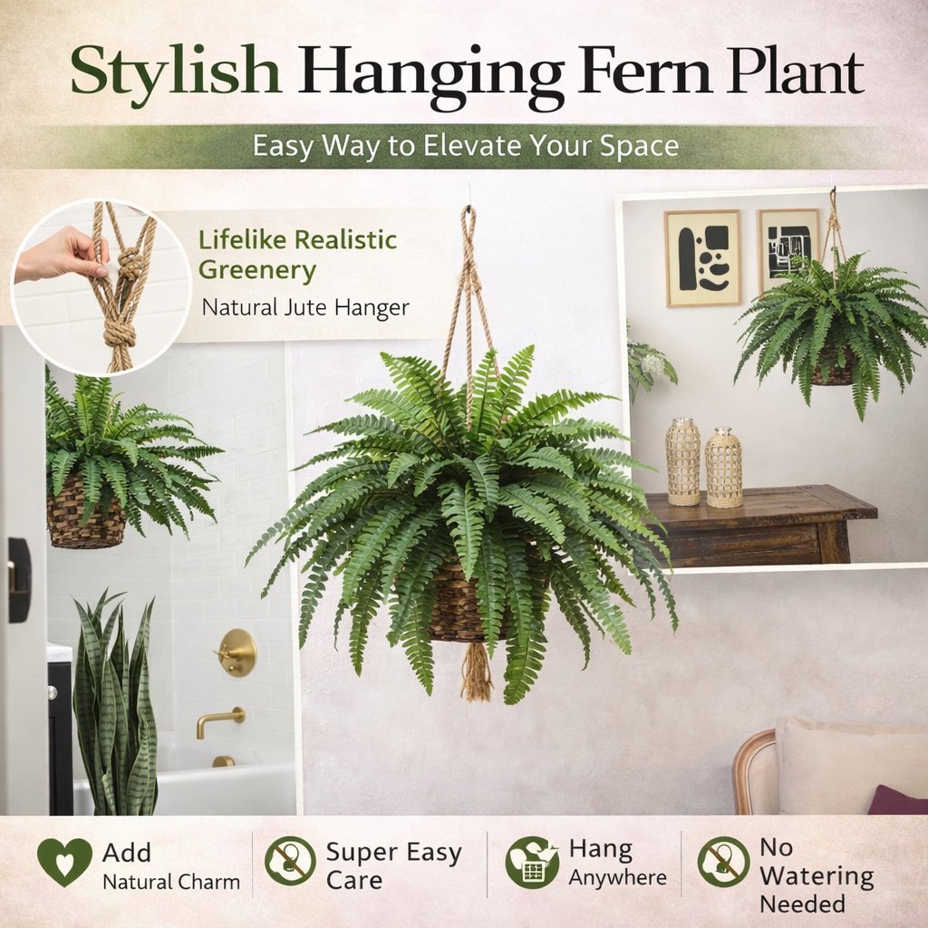 Artificial Hanging Fernplant-Effortless Greemery For Home&Garden